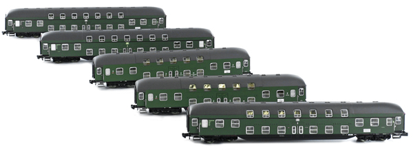 Kato HobbyTrain Lemke H22060 - 5pc Double Decker Passenger Coach Set - Green